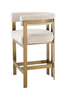 Tabouret de comptoir bouclé crème | Eichholtz Clubhouse | Meubleluxe.fr