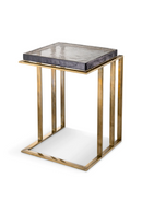 Table d'appoint en laiton vintage et verre givré | Eichholtz Crescent | Meubleluxe.fr