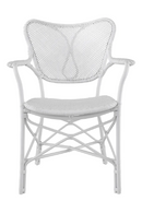 Chaise de salle à manger en rotin blanc avec accoudoirs | Eichholtz Colony | Meubleluxe.fr