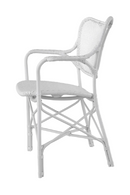 Chaise de salle à manger en rotin blanc avec accoudoirs | Eichholtz Colony | Meubleluxe.fr