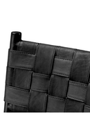 Chaise de salle a manger en cuir noir tresse | Eichholtz Tiberio