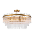 Plafonnier en laiton vieilli et en verre transparent | Eichholtz East | Meubleluxe.fr