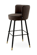 Chaise de bar en velours marron foncé | Eichholtz Grenada | Meubleluxe.fr