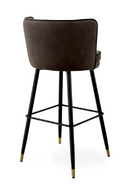 Chaise de bar en velours marron foncé | Eichholtz Grenada | Meubleluxe.fr