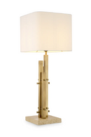 Lampe de table vintage & travertin | Eichholtz Destino | OROA.fr
