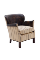 Fauteuil En Cuir A Rayures Marron | Andrew Martin Harrow | OROA.fr
