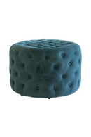 Pouf Rond Capitonné en Velours | Andrew Martin Forte | OROA.fr