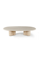 Table basse d'extérieur ovale en travertin | Andrew Martin Porto | OROA.fr