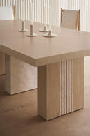 Table de salle à manger extensible en travertin | Caracole Unity Light | Meubleluxe.fr