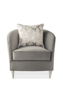 Fauteuil lounge à dossier arrondi gris | Caracole Farrah | Meubleluxe.fr