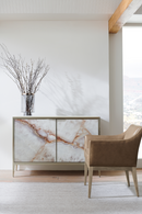 Buffet nickelé brossé en pierre d'agate | Caracole Rock | Meubleluxe.fr