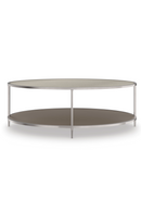 Table basse ovale en verre et métal | Caracole Shimmer | Meubleluxe.fr