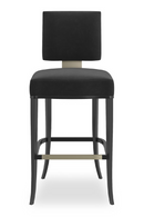 Tabouret de bar noir à dossier carré | Caracole Reserved Seating | OROA.fr