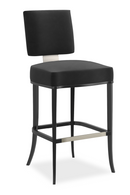 Tabouret de bar noir à dossier carré | Caracole Reserved Seating | OROA.fr
