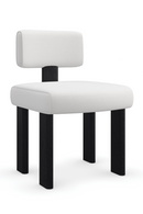 Chaise de salle à manger moderne en lin blanc | Caracole Perry | OROA.fr