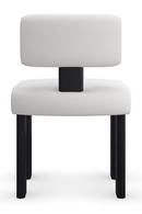 Chaise de salle à manger moderne en lin blanc | Caracole Perry | OROA.fr