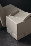 Fauteuil d’appoint moderne en bouclé gris | Caracole Indi | Oroa.fr