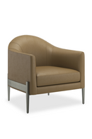 Fauteuil d’appoint en cuir brun | Caracole Rebound | OROA.fr