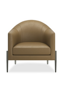 Fauteuil d’appoint en cuir brun | Caracole Rebound | OROA.fr