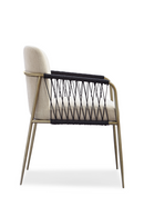 Chaise de Salle à Manger Avec Accoudoirs en Cordon Noir | Caracole Remix