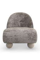 Chaise d’appoint en velours avec pieds en boule | Caracole Bora Bora | OROA.fr