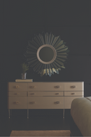 Commode en cuir et en verre fumé | Caracole Curtain Call | OROA.fr