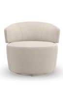 Fauteuil pivotant en velours crème | Caracole Olympia | OROA.fr