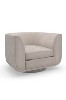 Fauteuil lounge pivotant en velours taupe | Caracole Clipper | OROA.fr