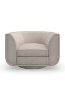 Fauteuil lounge pivotant en velours taupe | Caracole Clipper | OROA.fr