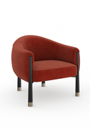 Fauteuil d’Appoint Courbé en Velours | Caracole Baton | OROA.fr