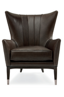 Fauteuil Wingback en Cuir Marron | Caracole So Welt Done | OROA.fr