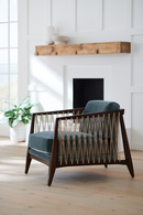 Fauteuil d'Appoint en Velours Bleu | Caracole Rope Me In | Oroa.fr