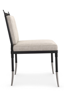 Chaise capitonnée en lin beige | Caracole Athena | OROA.fr