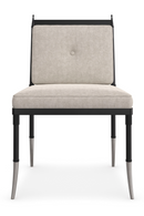 Chaise capitonnée en lin beige | Caracole Athena | OROA.fr