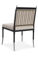 Chaise capitonnée en lin beige | Caracole Athena | OROA.fr