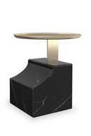 Table d’appoint en marbre noir | Caracole Overlap | OROA.fr
