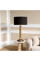 Lampe de table en laiton vieilli et granit noir I Eichholtz Costanza