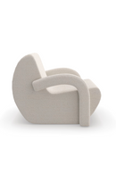 Fauteuil d’appoint en bouclé blanc | Caracole Leo | Oroa.fr