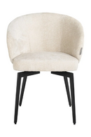 Chaise de salle à manger en chenille blanche | Richmond Amphara | Meubleluxe.fr