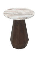 Table d’appoint ronde en marbre brun | Richmond Interiors Oberoy | OROA.fr