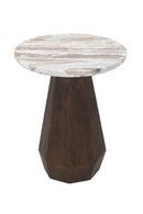 Table d’appoint ronde en marbre brun | Richmond Interiors Oberoy | OROA.fr