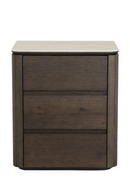 Table de chevet en chêne brun à 3 tiroirs | Richmond Interiors Ritz | OROA.fr