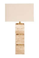 Lampe de table à base en travertin beige | Richmond Interiors Jaella | OROA.fr