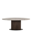 Table de Salle à Manger Ovale en Marbre Brun | Richmond Interiors Rasford | OROA.fr