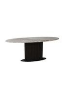 Table de Salle à Manger Ovale en Marbre Brun | Richmond Interiors Rasford | OROA.fr
