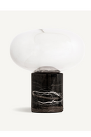 Lampe de table cylindrique en marbre noir S | Vical Home Eira