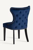 Chaise de salle à manger cloutée en velours bleu (2) | Vical Home Isella | OROA.fr