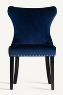 Chaise de salle à manger cloutée en velours bleu (2) | Vical Home Isella | OROA.fr