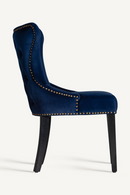 Chaise de salle à manger cloutée en velours bleu (2) | Vical Home Isella | OROA.fr