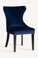 Chaise de salle à manger cloutée en velours bleu (2) | Vical Home Isella | OROA.fr